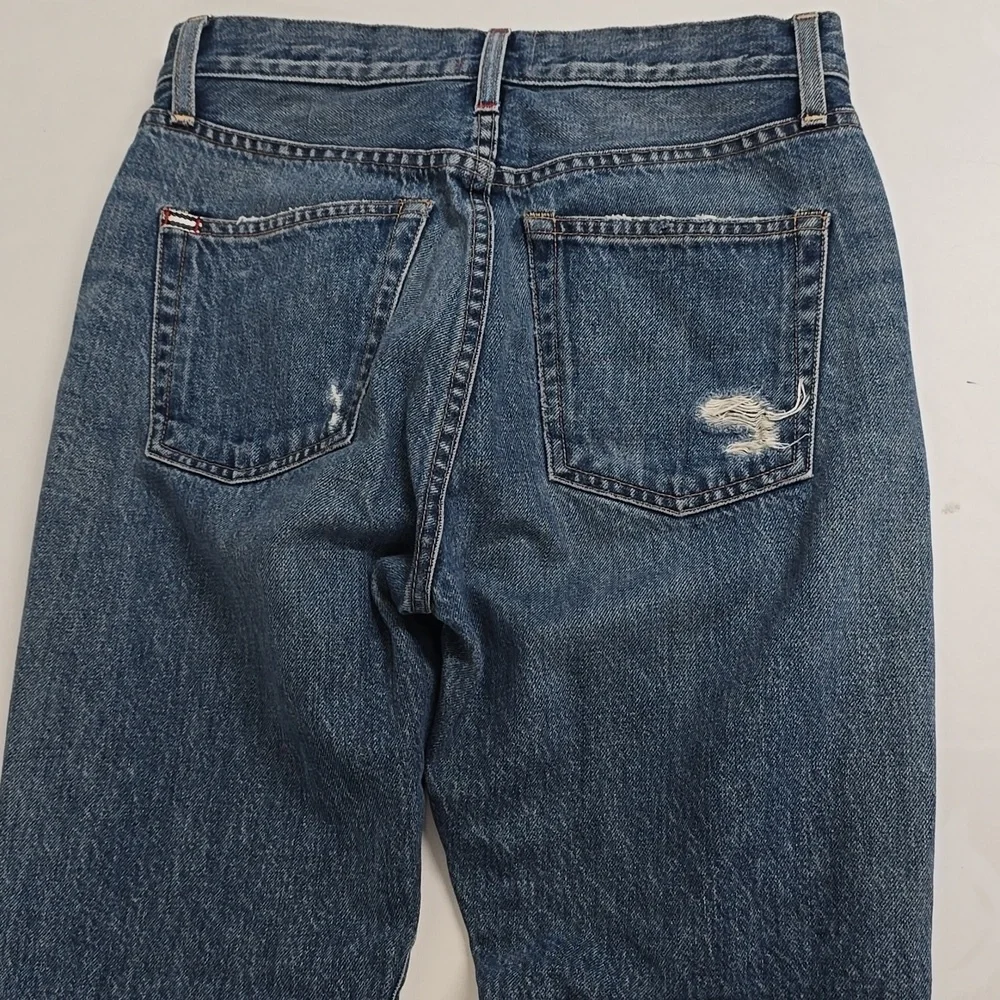 AO.LA by Alice + Olivia Womens Blue Medium Wash High Rise Straight Jeans